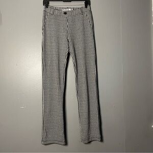 Betabrand Gingham Straight Leg Dress Pants